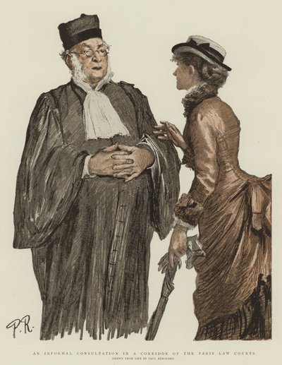 An Informal Consultation in a Corridor of the Paris Law Courts by Charles Paul Renouard